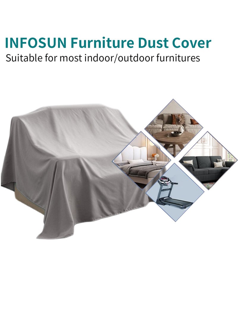 INFOSUN Outdoor Furniture Cover Set Durable Sofa Set Cover Premium Garden Furniture Cover Outdoor Furniture Cover Suitable for Sofa Sets and Dining Sets Dustproof Garden Furniture Cover Set (Grey) - Image 2